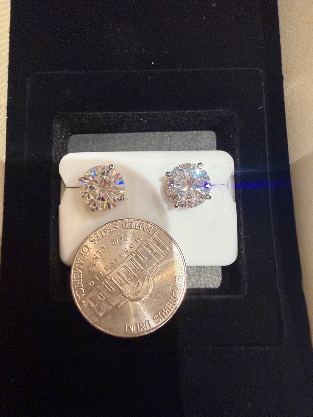 Sterling Silver Moissanite 4 CTW Stud Earrings